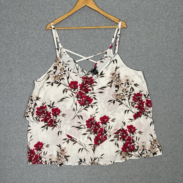 Torrid Womens Top Womens 3 Plus 22-24 Floral Sleeveless Cami Tank Feminine