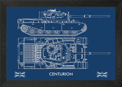 BRITISH TANK CENTURION Gerahmtes Wandbild Poster Leinwanddruck Bild
