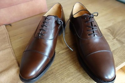 Berwick 4311 Men's Straight Tip Shoes Brown 28.5cm UK9 New in Box