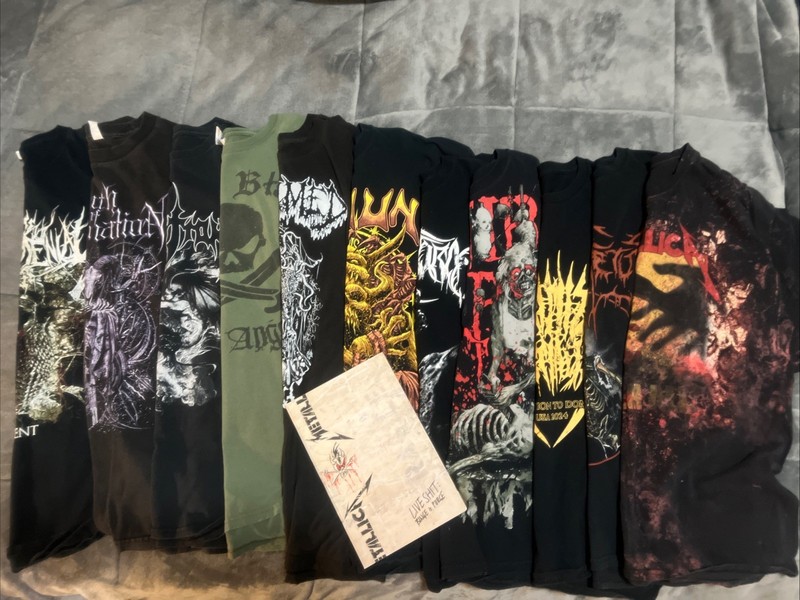 Death Thrash Metal Lot 11 Shirts Metallica,Dying Fetus,Immolation,Cannibal Corps