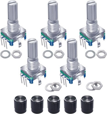 Rotary Encoder Switch EC11 360 Degree 5 Pin 20 Detent Digital Potentiometer