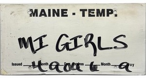*BARGAIN BIN* 2004 Maine TEMPORARY Vanity License Plate #MI GIRLS My Michigan