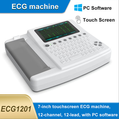 With PC Software 12 Channel 12 Lead 7 Inch Touch Screen ECG ECG Machine