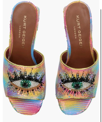Tacón plataforma ojos arco iris Kurt Geiger talla 7,5 talla 38 (nuevo en caja) - Imagen 8 de 11