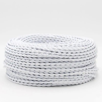 Retro stoffbezogenes gedrehtes Kabel 2-adrig Vintage Lampenkabel Stoffdraht 2-10m