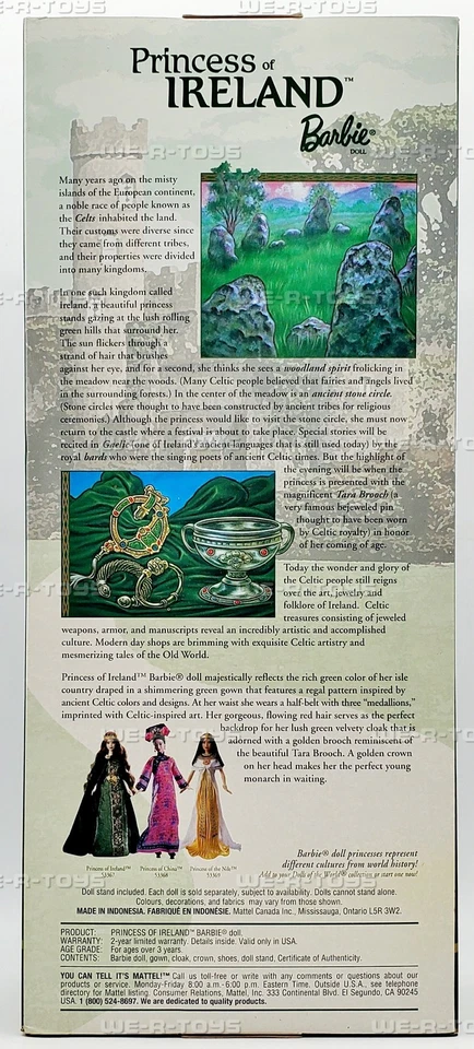 Princess of Ireland Dolls of the World Barbie Doll 2001 Mattel 53367 - Image 4 of 4