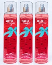 3 Bath  Body Works VELVET SUGAR Fragrance Mist Body Spray 8 oz