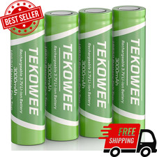 4 Pack 3.7 Volt 18650 Rechargeable Battery, 3000mAh Battery Flat Top Lithium Bat