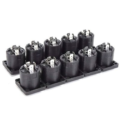 10X Speakon 4-Pin Female Jack Compatible Audio Cable Panel Socket Connectors