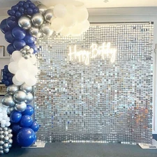 36pcs Shimmer Wall Backdrop Sequin Panels Glitter Photo Background Party Decor