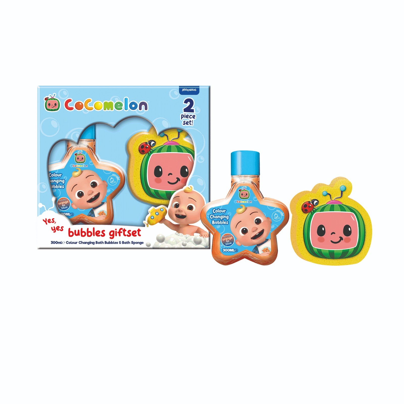 CoComelon 350ML Bubble Bath, Bath Sponge Gift Set