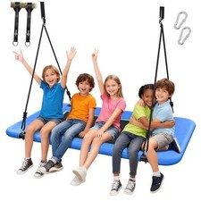 60" Extra Large Rectangle Tree Swing - Heavy Duty 700lb Capacity, Blue