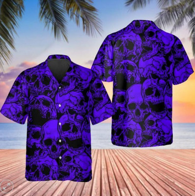 Purple Head Skull Hawaiian shirt aloha aloha summer shirt 3d alohabest