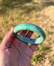 G9: GIA Ceritied 100 Natural Grade A Jadeite Jade Green Bangle Bracelet 58.5mm