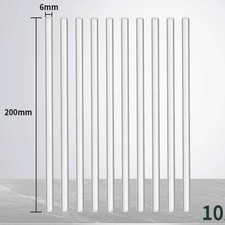 10 Pieces 6*200mm Glass Stirring Rods Stirrer Rod Chemistry Glassware