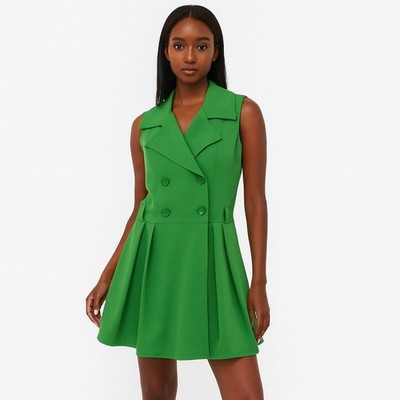 green mini skater dress Sabine Check Mini Skater Dress main image 0
