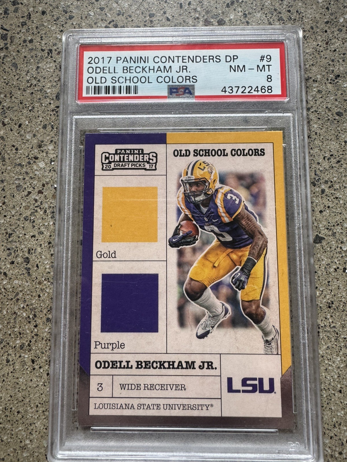 2017 Panini Contenders Draft Picks Old School Colors #9 ODELL BECKHAM Jr. PSA 8
