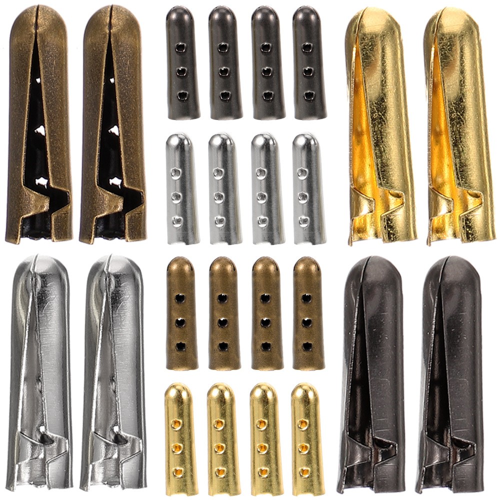 APL 20 Pezzi Lacci per Scarpe in Metallo Testa Corda Lacci Connettori Fai da Te Sneakers Accessori