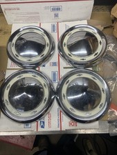 Vintage 1954-55 Chevrolet Bel Air 10.5 Hub Caps Dog Dish Moon Style Chevy Oem Vintage 1954-55 Chevrolet Bel Air 10.5 Hub Caps Dog Dish Moon Style Chevy Oem