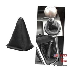Car Shift Boot Cover, PU Leather Manual Automatic Vehicle Shifter Black Line