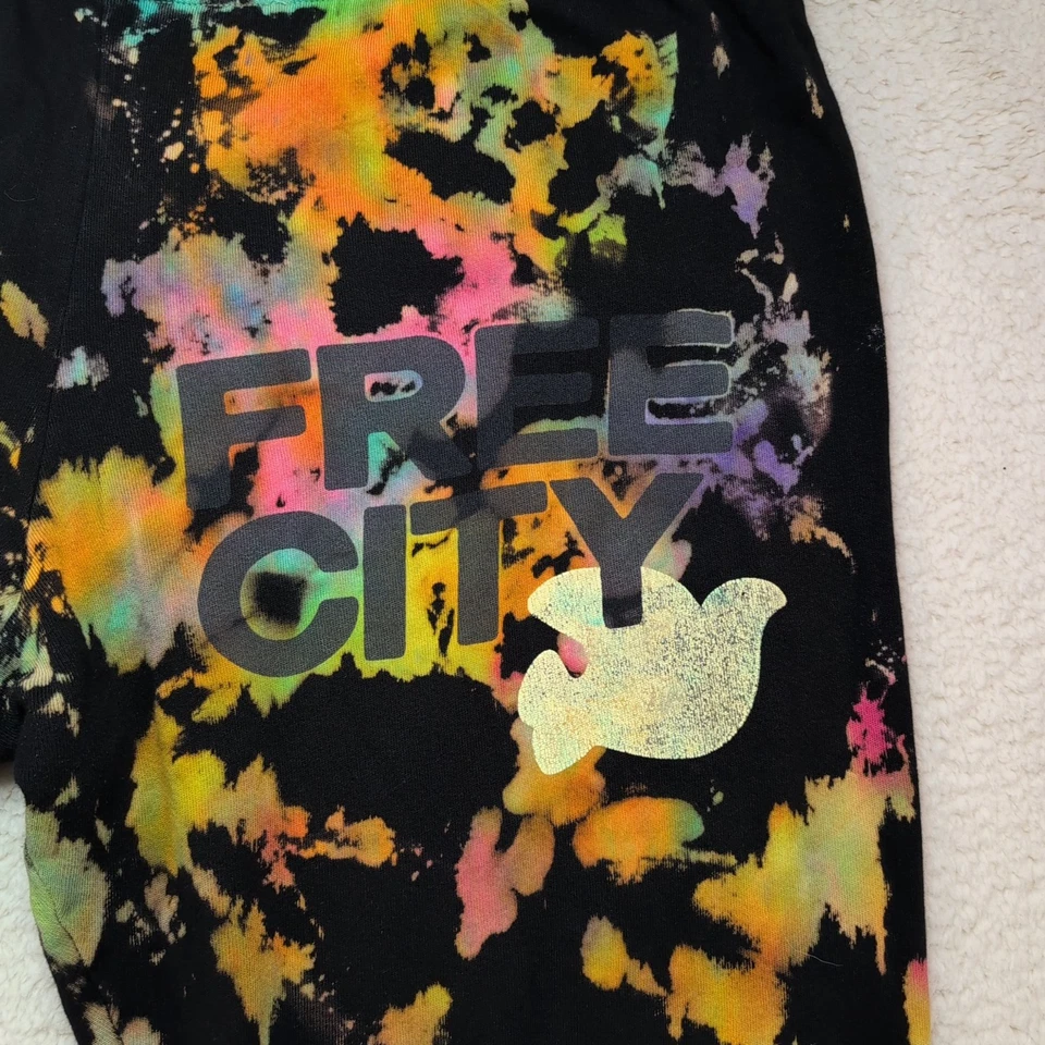 Pantalones deportivos Free City Life Nature Love para hombre grandes (GRANDES 40") negros tie-dye jogger Foto 3 de 4