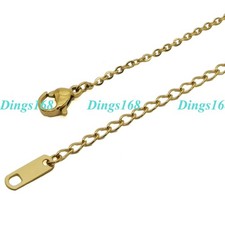 Solid 18K Yellow Gold Filled Tarnish-Free 1.5 mm wide Cable Chain Necklace E076Y