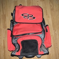 Boombah Red/Gray/Black Rolling Baseball/Softball Bat Bag (w/o shoulder straps)