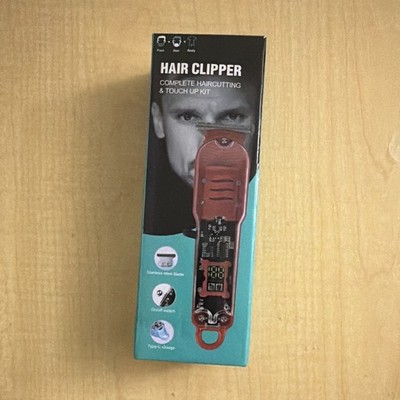 Cordless USB Charging Hair Clipper, Red Unisex Trimmer for Face Hair Body