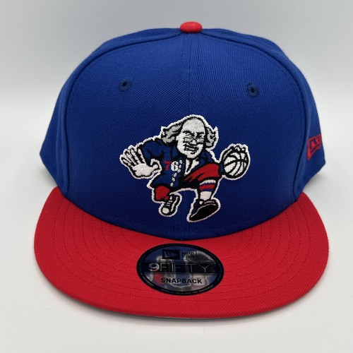 New Era Philadelphia 76ers Ben Franklin Two Tone 9Fifty Snapback Hat Blue Red - Picture 2 of 8