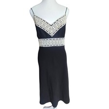 Ann Taylor Empire Waist Embroidered Little Black Dress Size 8 See Notes