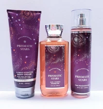Bath & Body Works PRISMATIC STARS Shower Gel, Fragrance Mist, Body Cream(3 pcs )