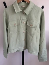 Anthropologie Hem & Thread Houndstooth Green Jacket Small