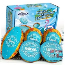 5Pcs Water Skipping Balls Set for Pool Play Theme Floating Zest Tropical