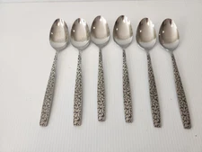 Corsican Stainless Flatware Made in Japan Lot of 6 Oval Soup Spoons