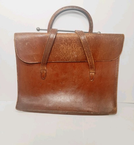 Vintage Pendragon braune Leder Notentasche, Aktentasche, Umhängetasche