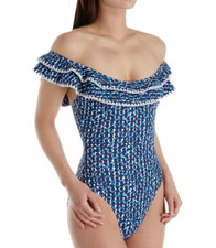Anne Cole Women's Studio Flounce Vintage One Piece Swimsuit Size 10 10339