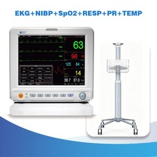 LEPU 12,1" Patientenmonitor mit Trolley, EKG NIBP SpO2 RESP PR TEMP (Neu)