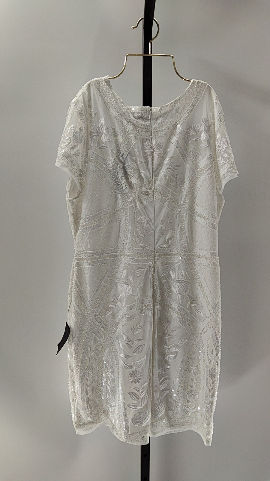 Lulus Womens Spread Your Shine White Sequin Embroidered Bodycon Dress XXL