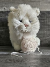 Avanti Baby Animals White Persian Kitten Cat Ball of Yarn Plush Realistic Rare