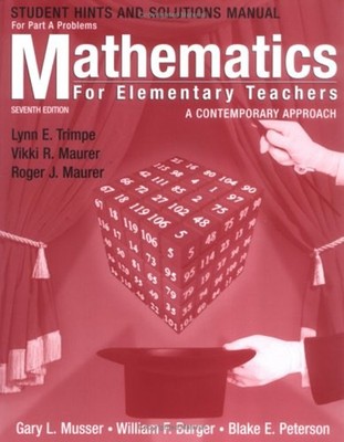 Mathematics for Elementary Teachers, Hints and Solutions Manual f