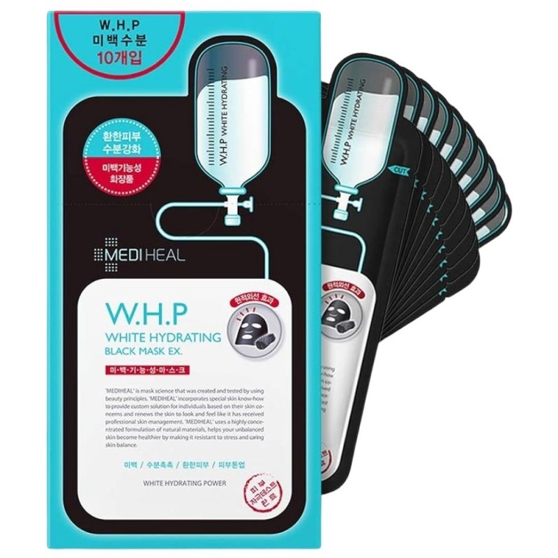 Mediheal WHP White Hydrating Black Mask Ex. - 9 Stück
