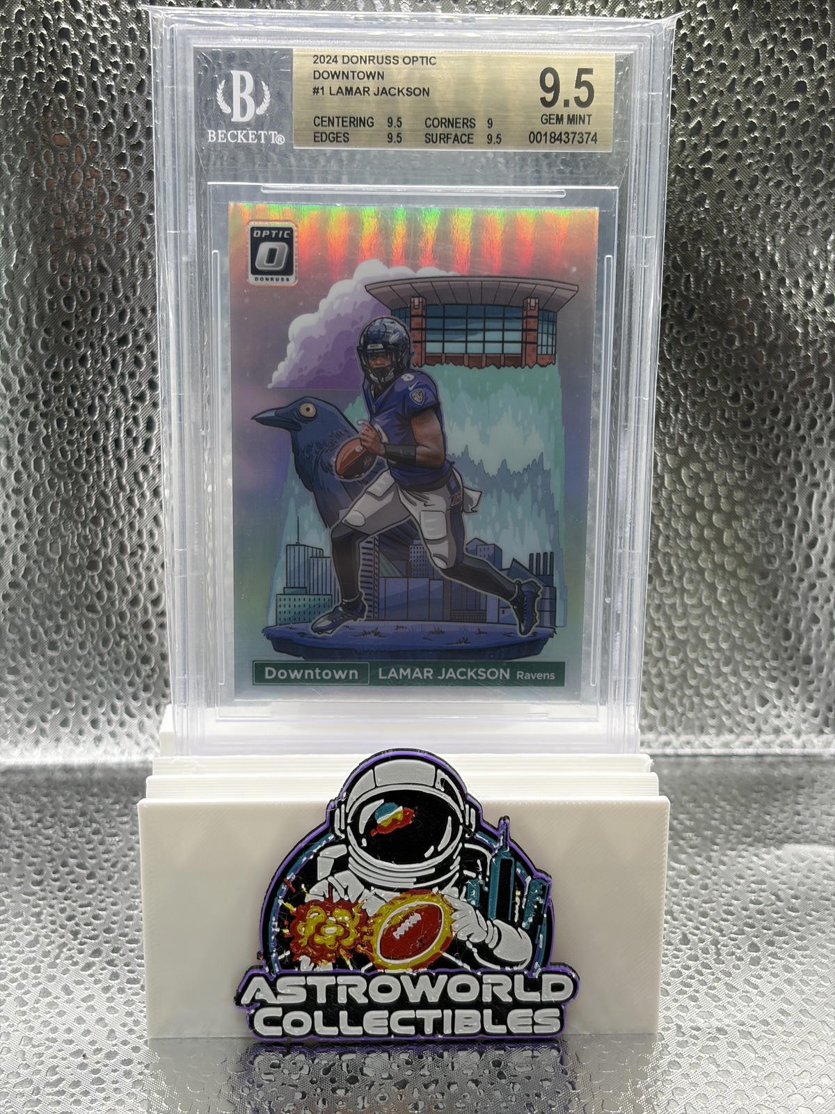 Lamar Jackson 2024 Donruss Optic Downtown BGS GEM MINT 9.5