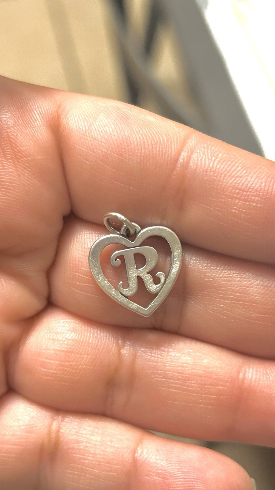 James Avery Heart Script “R” Initial Charm - image 1