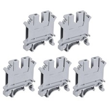 DIN Rail Mount Terminal Blocks Screw Type Clamp Grey UK5N Pack of 20