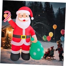 12ft Christmas Inflatable Yard Decor Build-in 12ft Santa Claus with Gift Bag