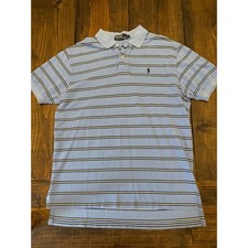 Polo Ralph Lauren Striped Polo Shirt Short Sleeve Casual Classic Fit L