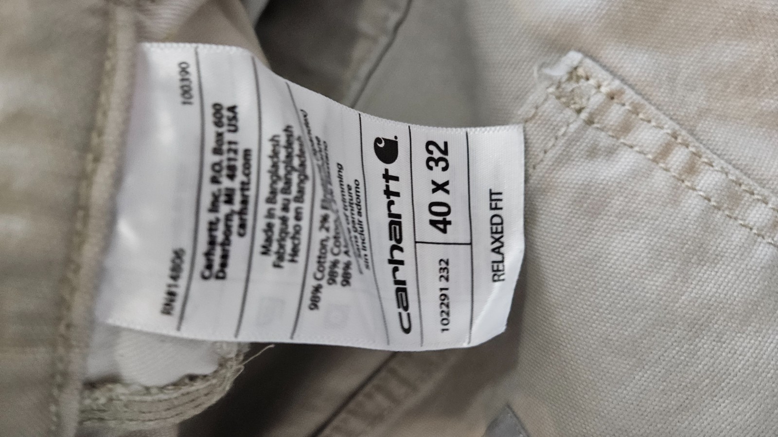 Carhartt Rugged Flex Canvas Work Pants 40x32 BN2291-M Relaxed Fit thumbnail 4