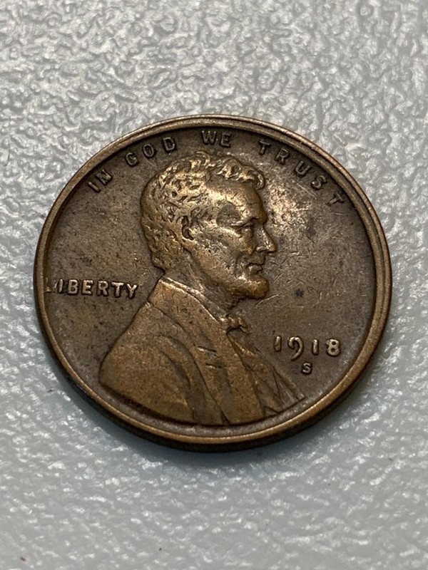 1918-S Lincoln Cent Misaligned Die Slighty Off Center XF Condition SKU#37374