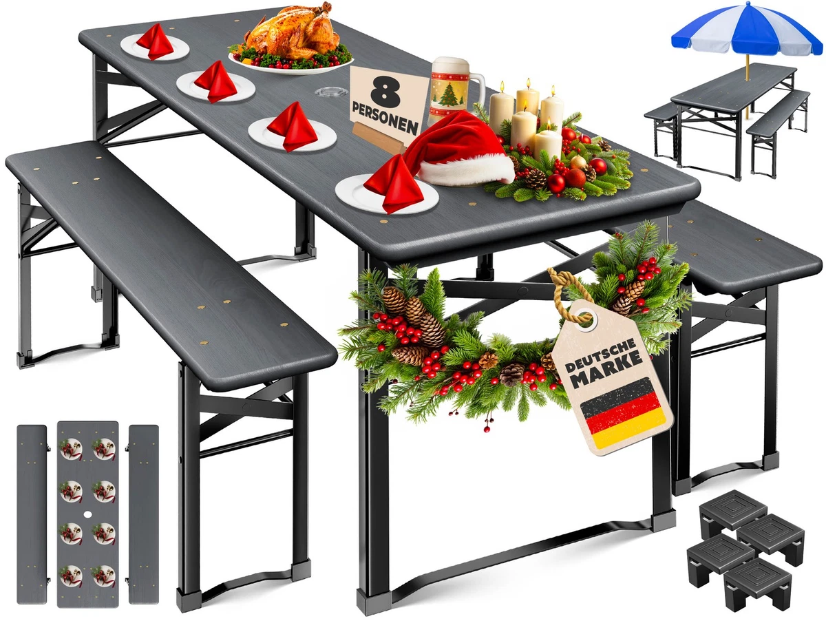 Biertisch Klappbar Campingtisch Holz Natur Bierzelttisch Klapptisch Kurz Garten