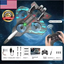 Skyriders Rc Jet, Rc Stunt Fighter Jet Toy for Kids with 360° Flips LED Light KU